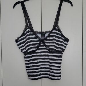 Hot Topic's Black and White Stripe Skull Cami